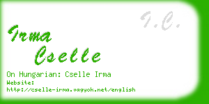 irma cselle business card